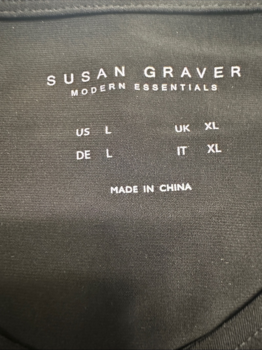 Susan Graver Black V-Neck Long Sleeve Tunic - Picture 4 of 4